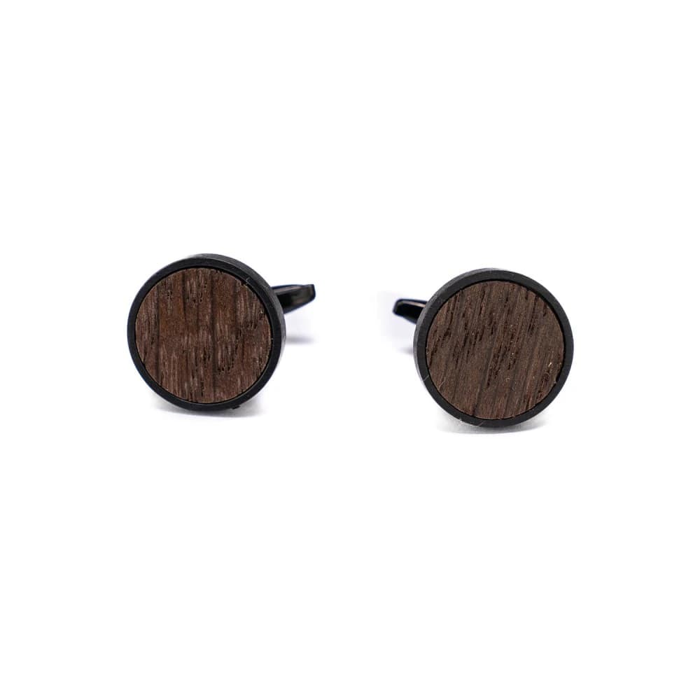 Dřevěné manžetové knoflíčky - Pálený dub 18MM