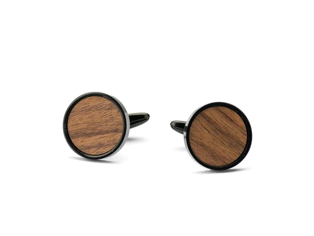 Dřevěné manžetové knoflíčky - Rosewood Santos 18MM